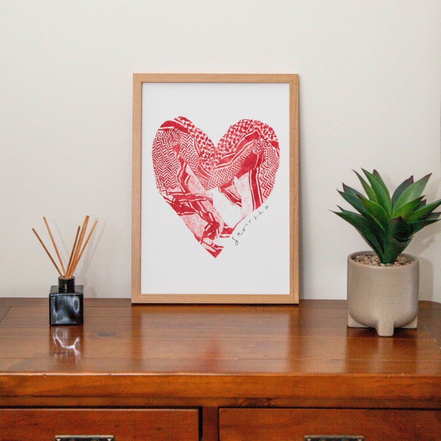 Pickled Pom Pom Prints Saoirse don Phalaistín - Limited Edition Art Print Supporting Palestine