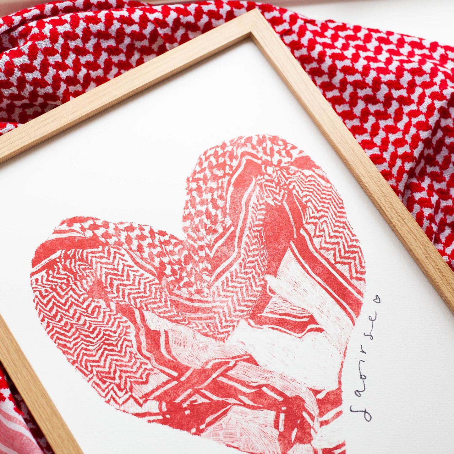 Pickled Pom Pom Prints Saoirse don Phalaistín - Limited Edition Art Print Supporting Palestine