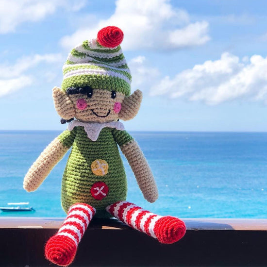 Pebblechild Rattles Fairtrade Crochet Baby Rattle - Large Elf Doll