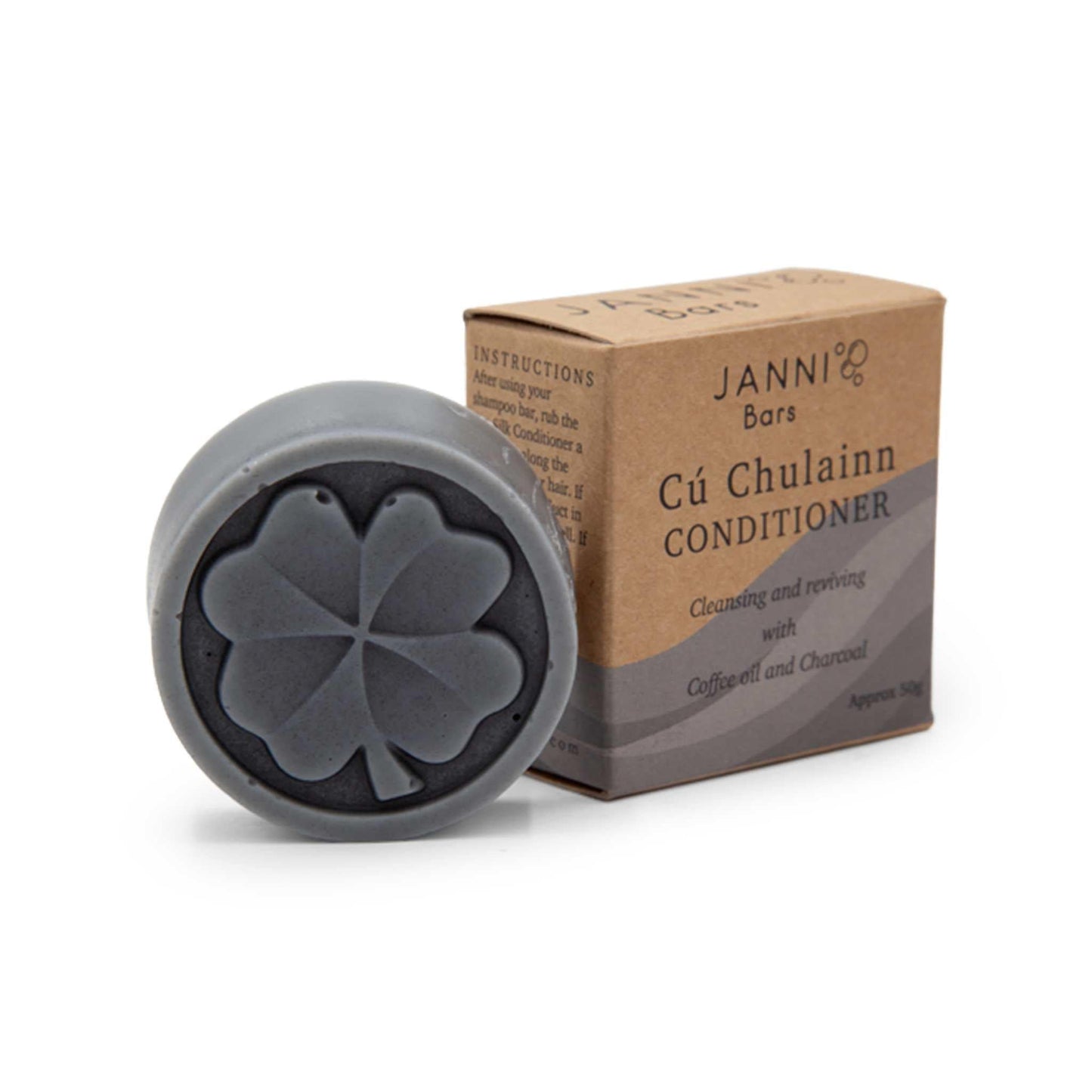 Janni Bars Shampoo Janni Bars Cú Chulainn Conditioner Bar - Coconut Charcoal and Coffee Oil