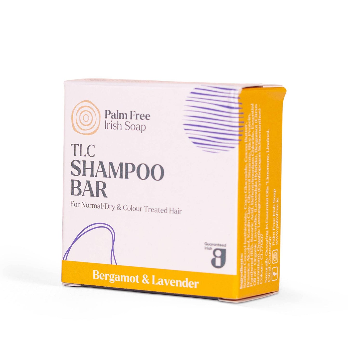 Palm Free Irish Soap Shampoo TLC Solid Shampoo Bar Bergamot & Lavender 75g - Palm Free Irish Soap