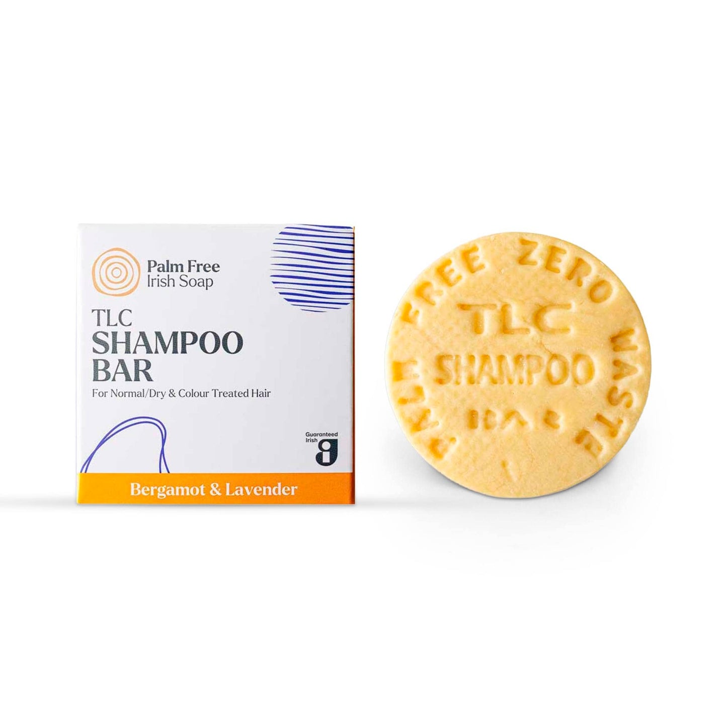 Palm Free Irish Soap Shampoo TLC Solid Shampoo Bar Bergamot & Lavender 75g - Palm Free Irish Soap