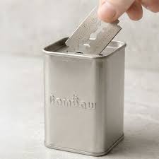 Bambaw Shaving Accessories Razor Blade Bank - Safe Disposal Tin for Used Blades - Silver - Bambaw