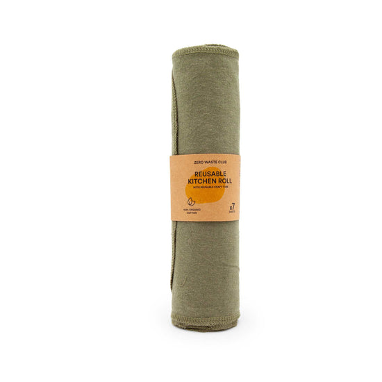 Re:gn Shop Towels & General-Purpose Cleaning Cloths Reusable Kitchen Roll - Pack of 7 - Solid Colours - Zero Waste Club