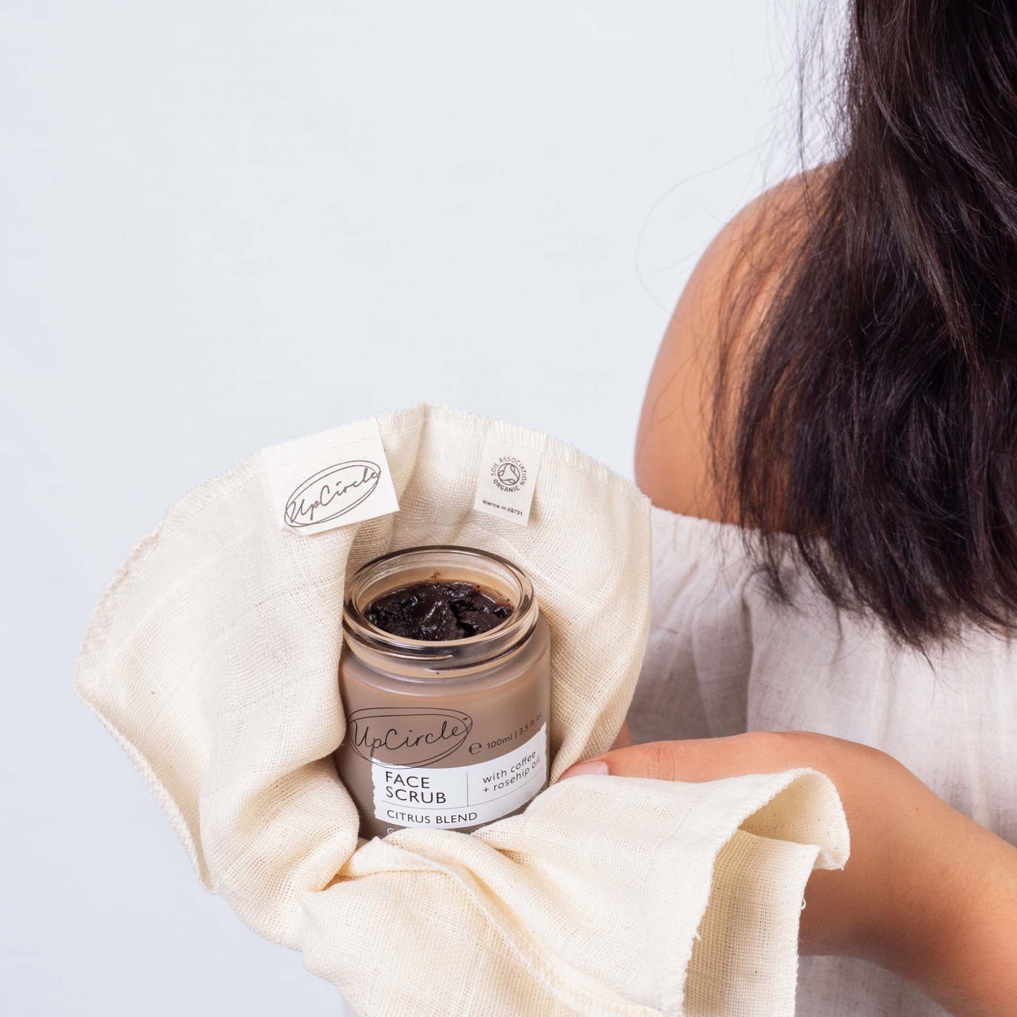 UpCircle Skincare Coffee & Rosehip Oil Face Scrub - Citrus Blend for Dry Skin 100ml Jar - UpCircle Beauty