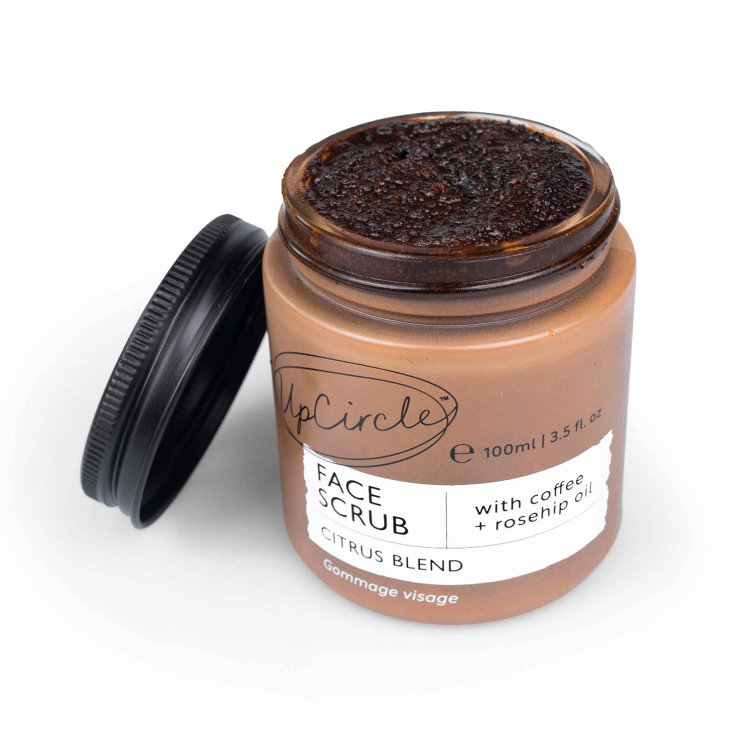 UpCircle Skincare Coffee & Rosehip Oil Face Scrub - Citrus Blend for Dry Skin 100ml Jar - UpCircle Beauty