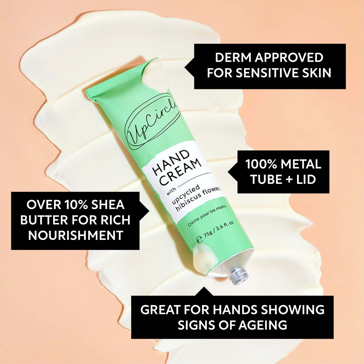 UpCircle Skincare Hand Cream with Upcycled Hibiscus Flowers 75g - Upcircle