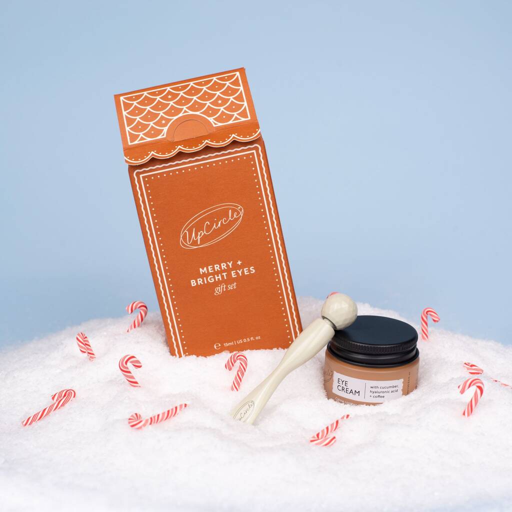 UpCircle Skincare Merry & Bright Eyes Gift Set, Eye Cream & Eye Roller - UpCircle Beauty