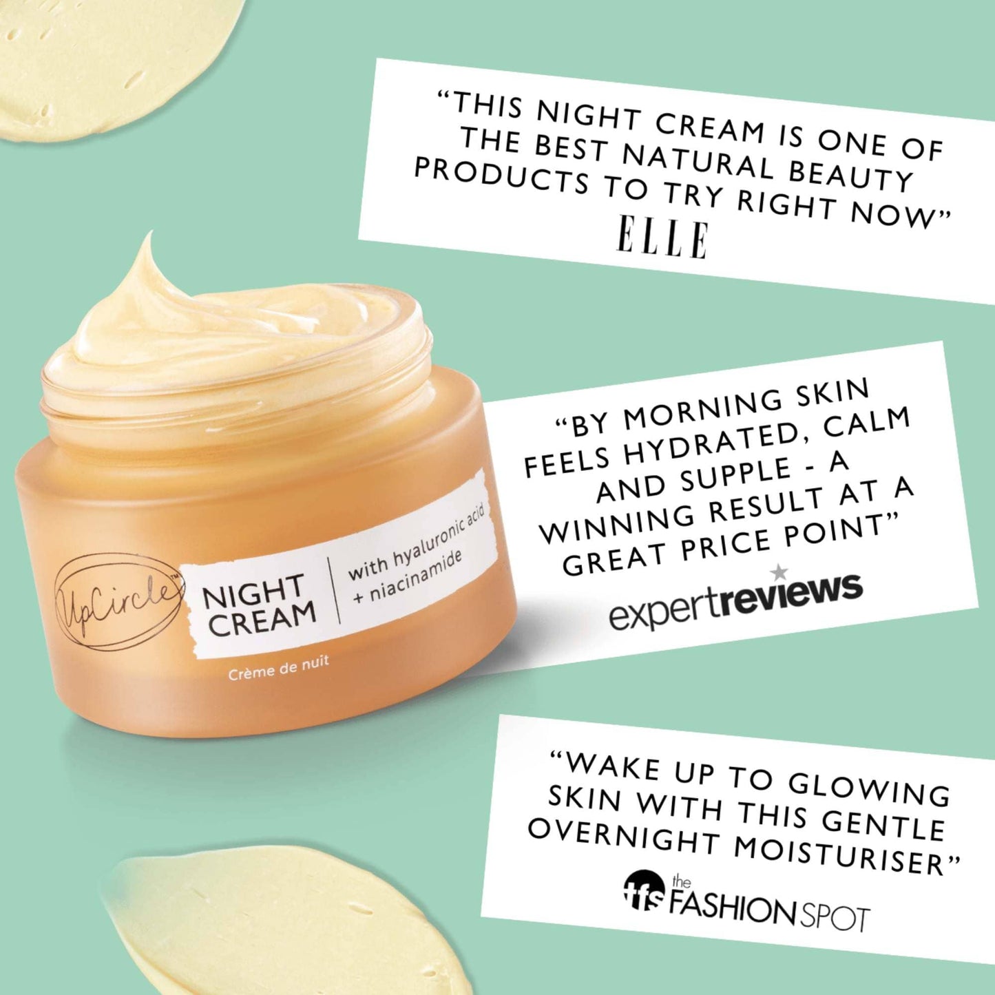 UpCircle Skincare Night Cream with Hyaluronic Acid & Niacinamide - 55ml - Upcircle Beauty