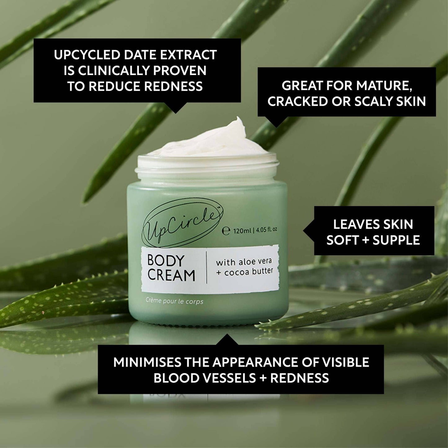 UpCircle Skincare Soothing Body Cream With Aloe Vera & Cocoa Butter 125ml - UpCircle Beauty