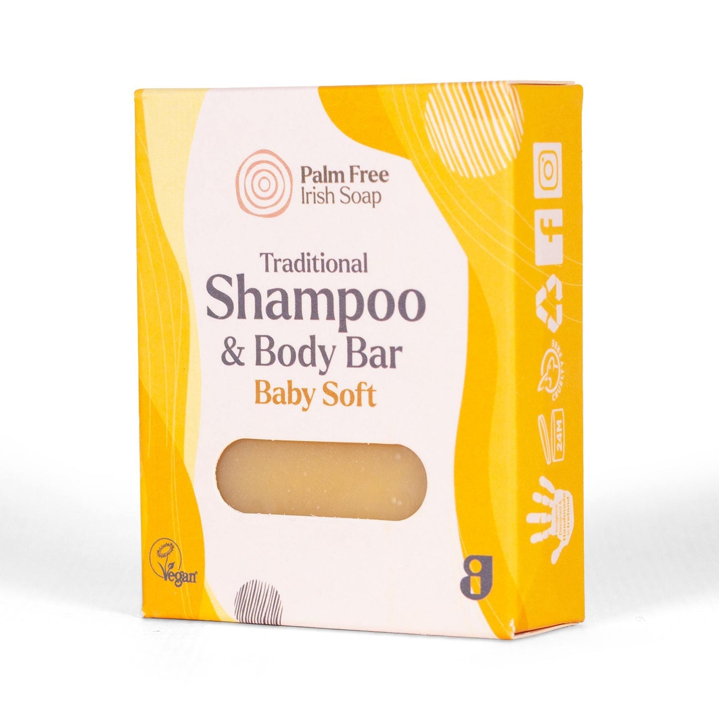 Palm Free Irish Soap Soap Baby Soft Shampoo & Body Bar 90g - Palm Free Irish Soap