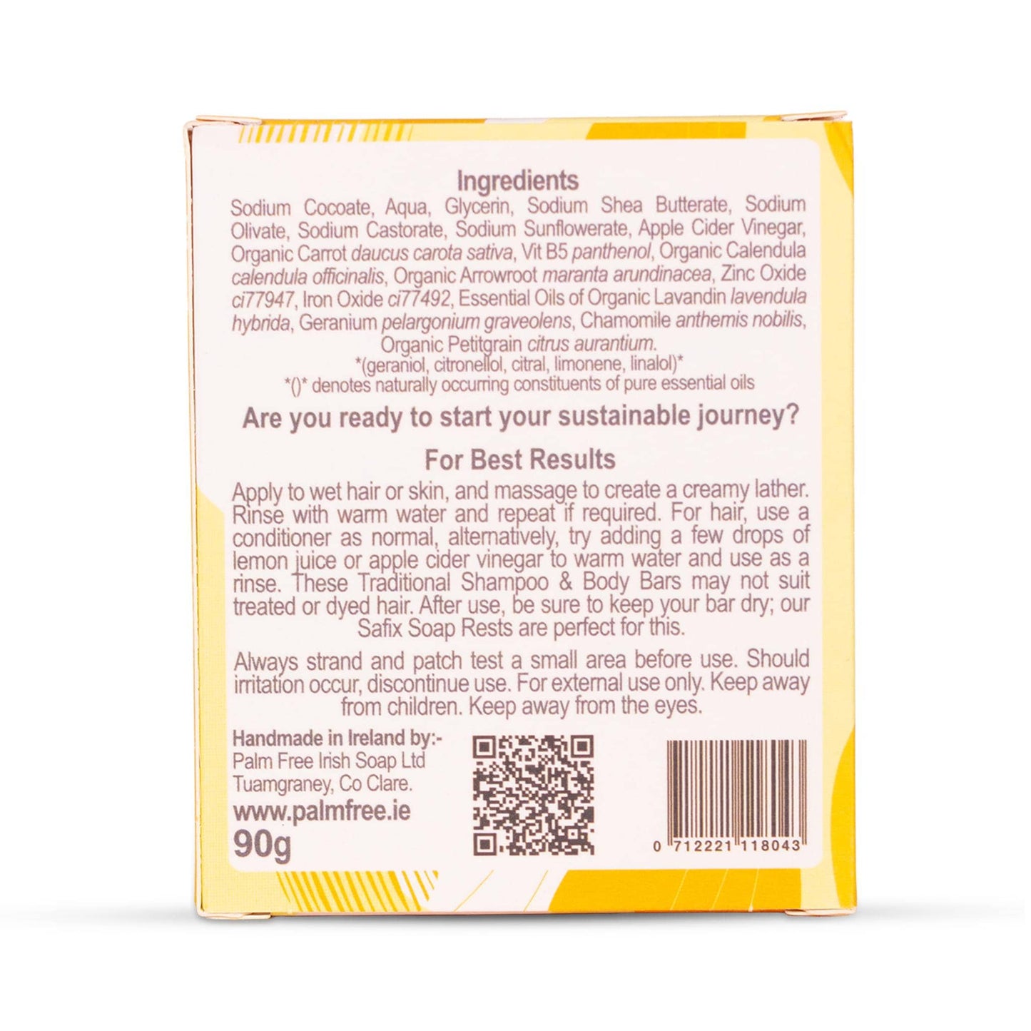 Palm Free Irish Soap Soap Baby Soft Shampoo & Body Bar 90g - Palm Free Irish Soap