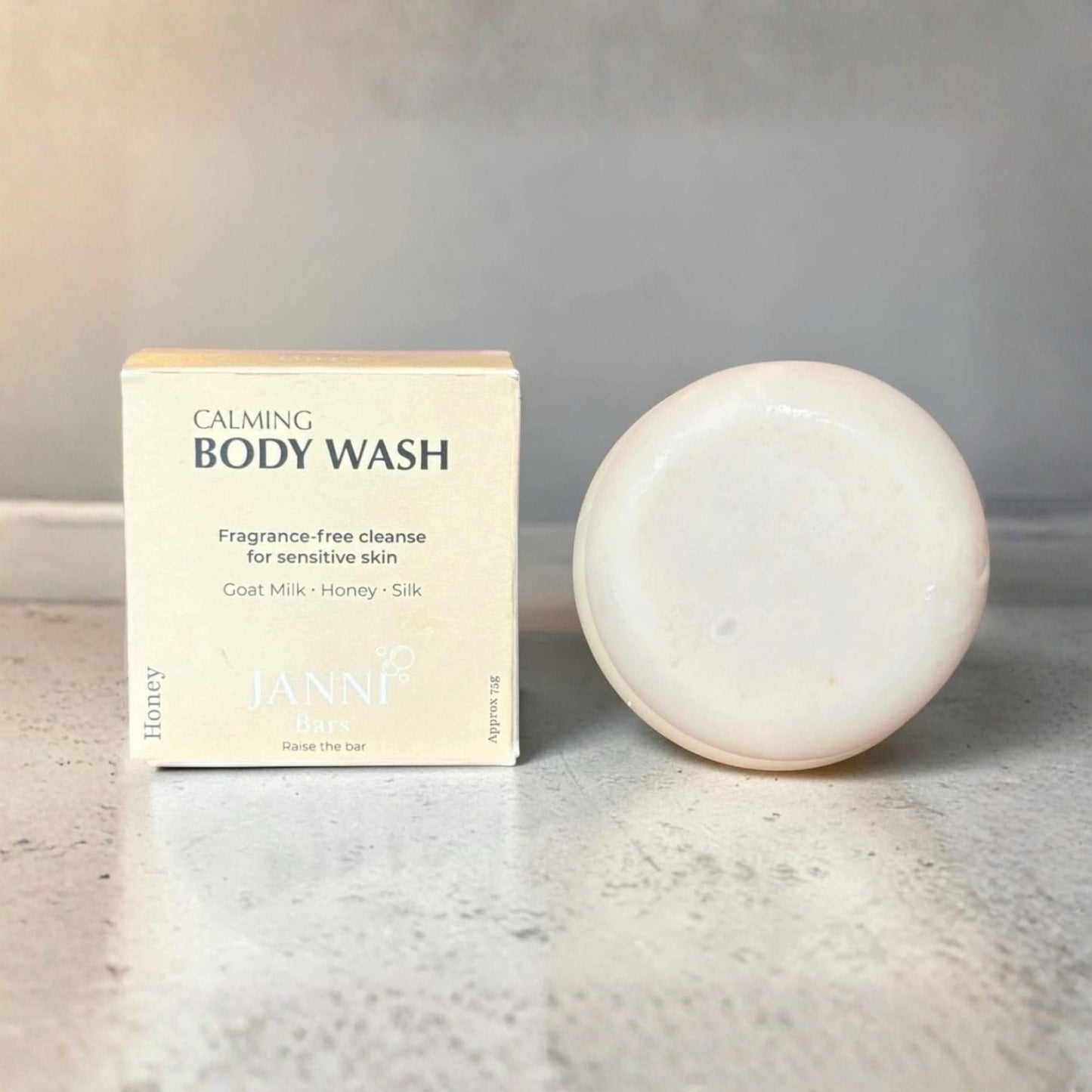 Janni Bars Soap Calming Body Wash Bar - Goat Milk & Honey, 75g - Janni Bars