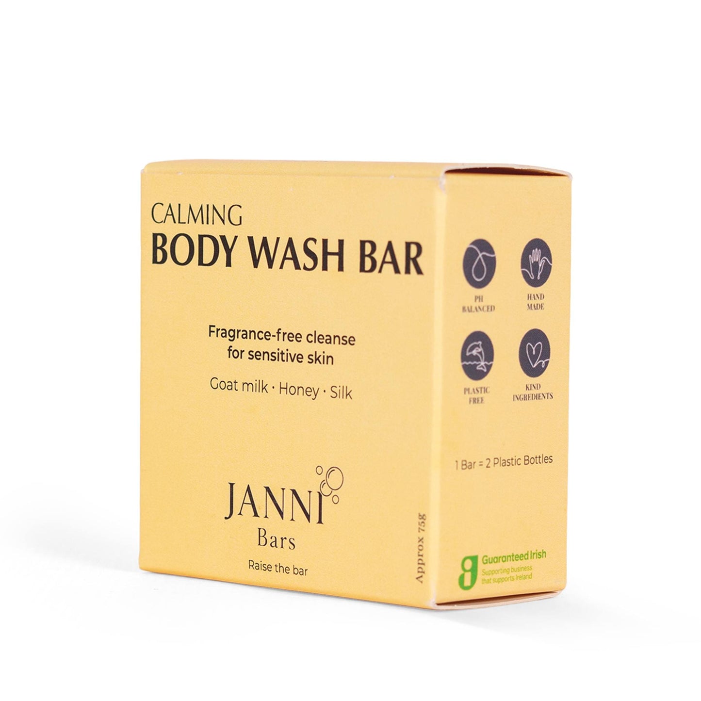 Janni Bars Soap Calming Body Wash Bar - Goat Milk & Honey, 75g - Janni Bars