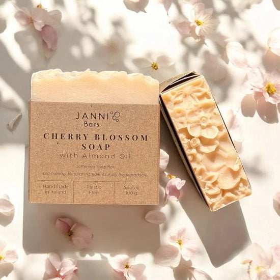 Janni Bars Soap Cherry Blossom Softening Soap Bar - with Almond Oil 100g - Janni Bars