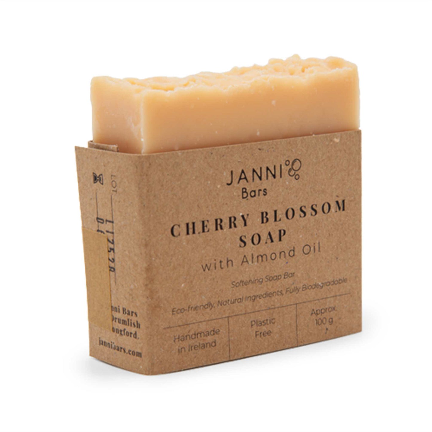 Janni Bars Soap Cherry Blossom Softening Soap Bar - with Almond Oil 100g - Janni Bars