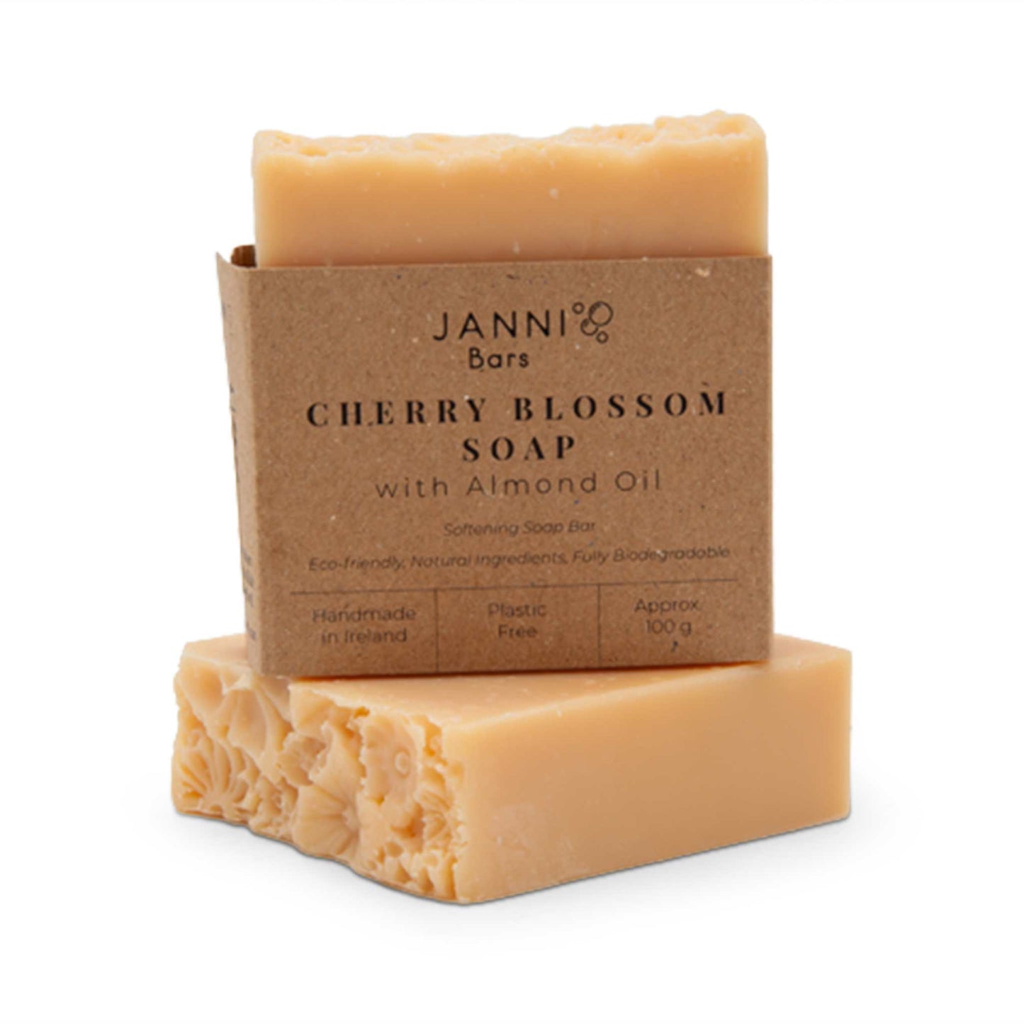 Janni Bars Soap Cherry Blossom Softening Soap Bar - with Almond Oil 100g - Janni Bars