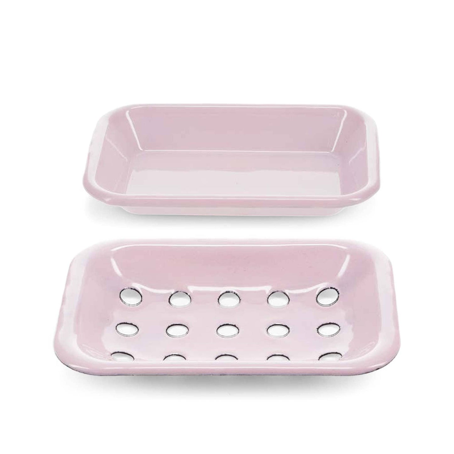 Rex Soap Dishes & Holders Large Enamel Soap Dish - Vintage Design - Four Colours - Two-Part Drainage
