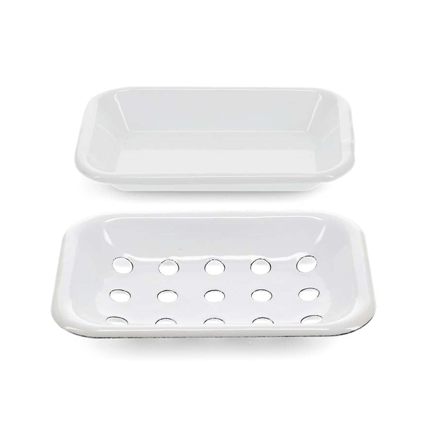 Rex Soap Dishes & Holders Large Enamel Soap Dish - Vintage Design - Four Colours - Two-Part Drainage
