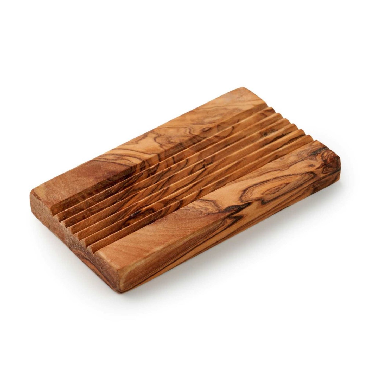 ecoLiving Soap Dishes Olive Wood Soap Dish - Rectangle with Grooves
