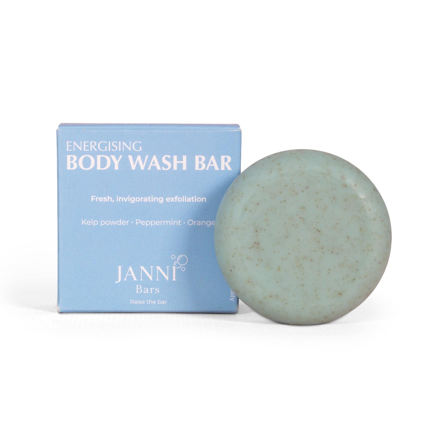 Janni Bars Soap Energising Body Wash Bar - Seaweed, Peppermint & Orange, 75g - Janni Bars
