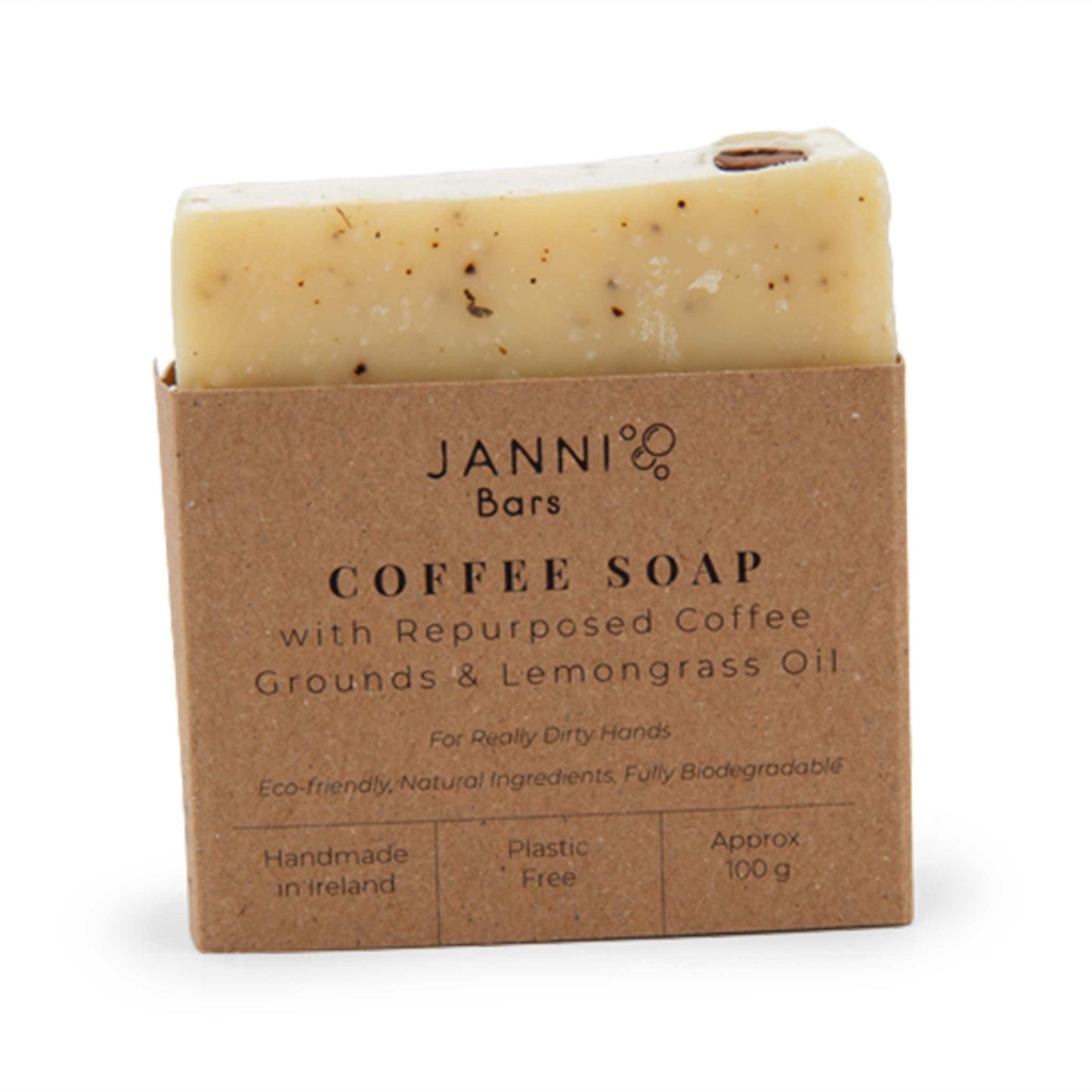 Janni Bars Soap Exfoliating Coffee Grounds Soap Bar - Lemongrass Scent  - Janni Bars