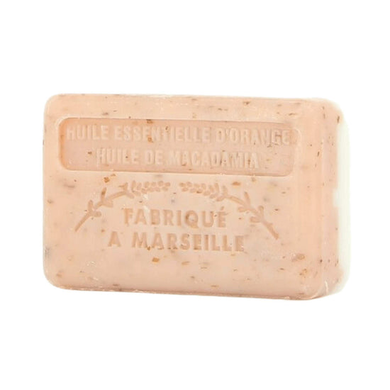 Savon de Marseille Soap Marseille Soap Bar with Organic Shea Butter - 125g - Exfoliating 2-in-1 - Orange & Macadamia Nut