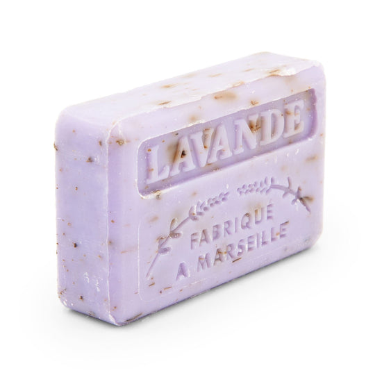 Savon de Marseille Soap Marseille Soap Bar with Organic Shea Butter - 125g - Lavender Scrub
