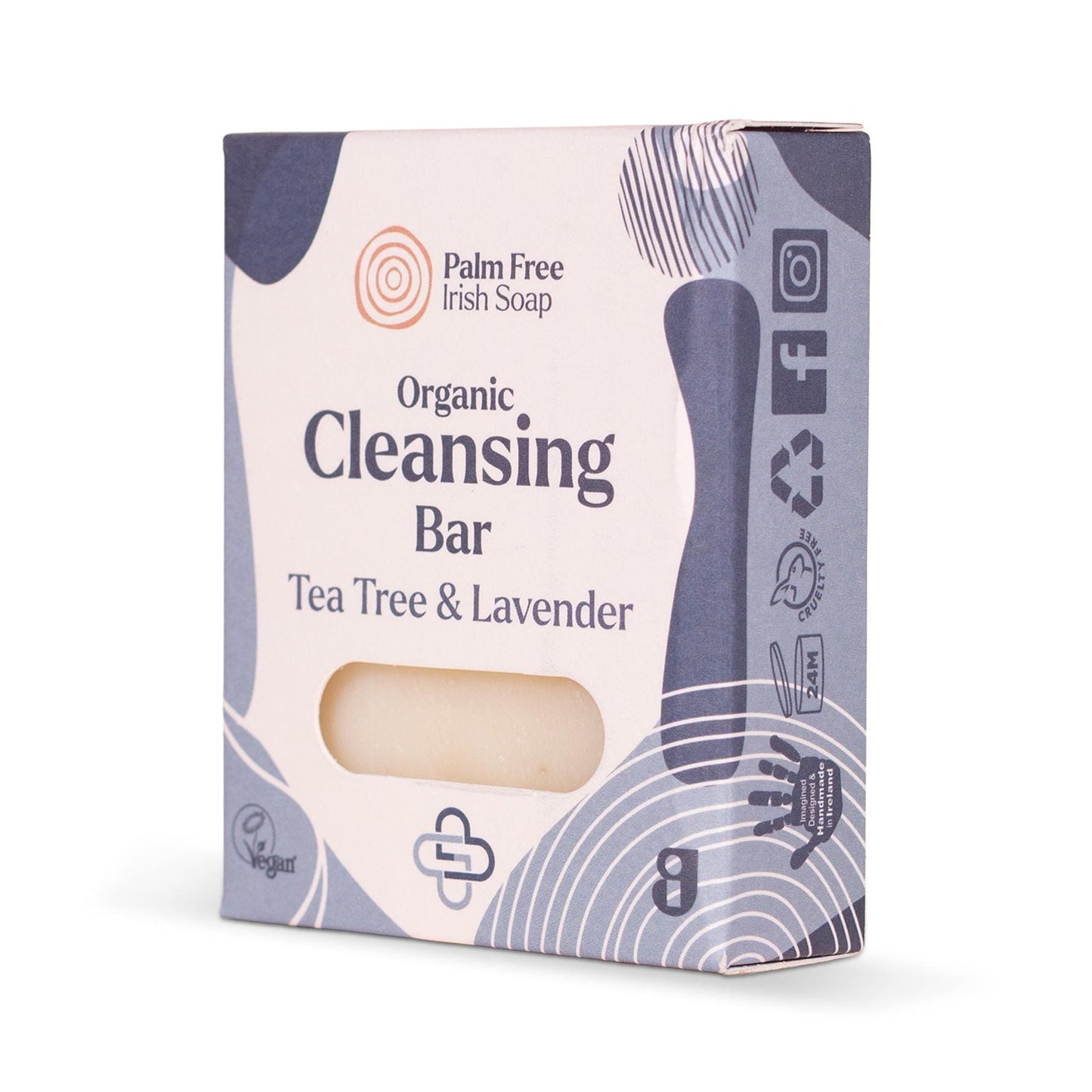 Palm Free Irish Soap Soap Organic Cleansing Soap Bar Tea Tree & Lavender 90g - Palm Free Irish Soap