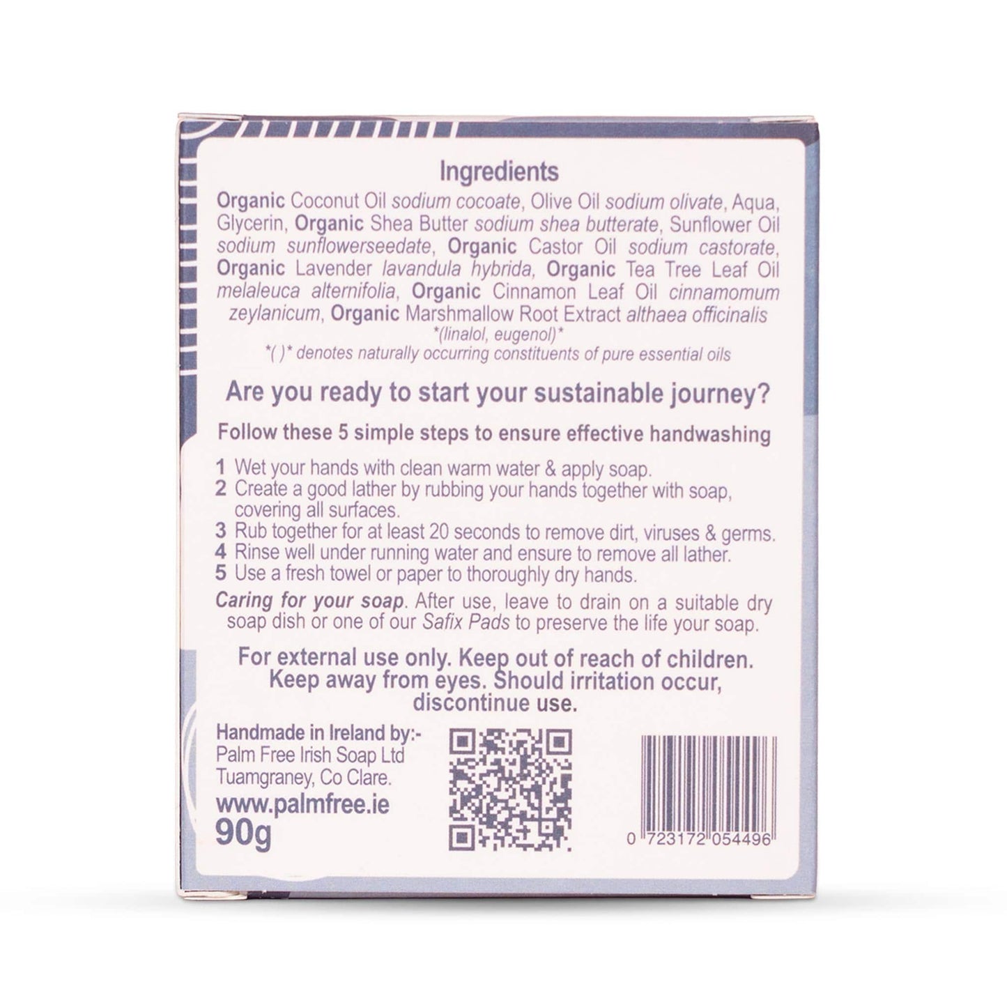 Palm Free Irish Soap Soap Organic Cleansing Soap Bar Tea Tree & Lavender 90g - Palm Free Irish Soap