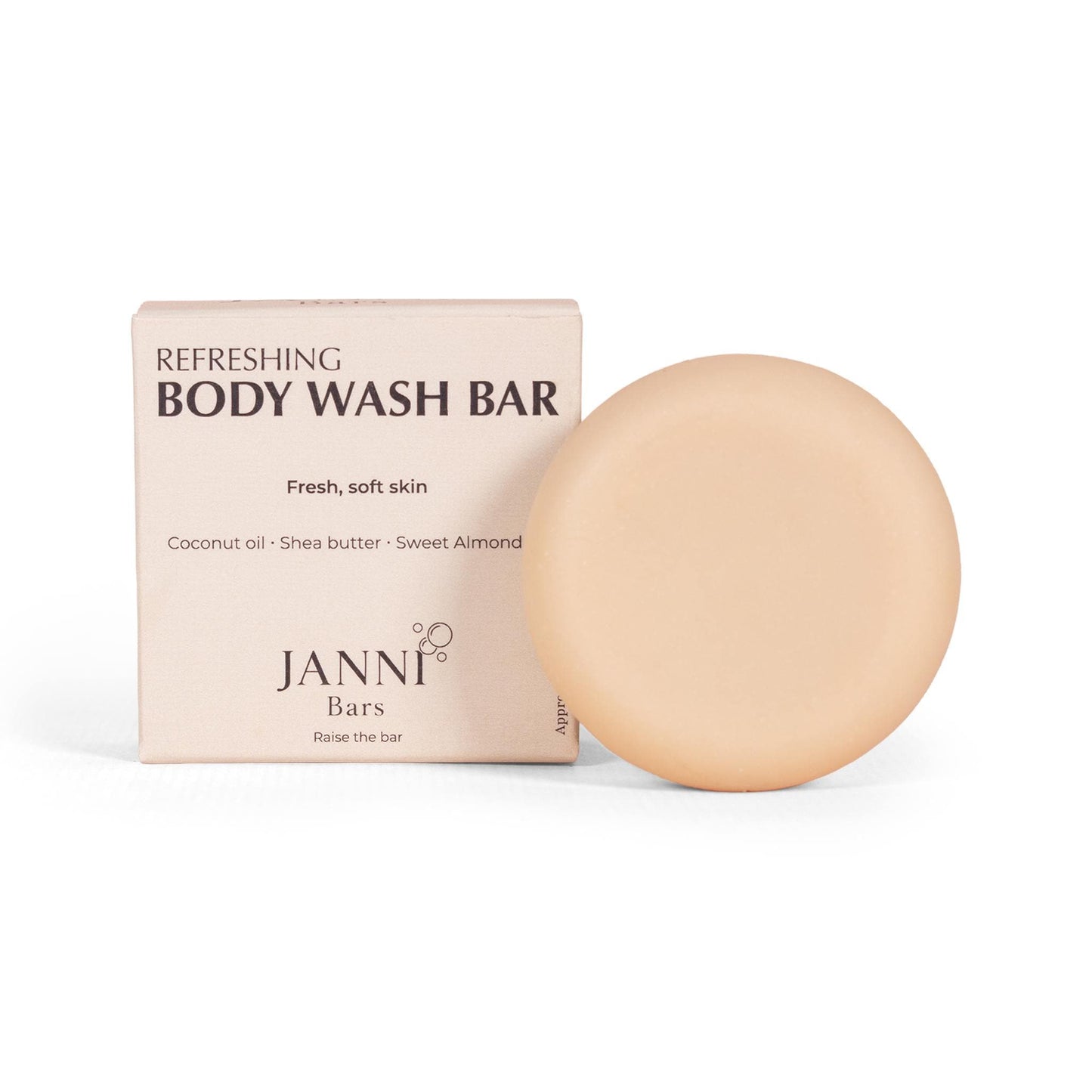 Janni Bars Soap Refreshing Body Wash Bar - Coconut, 75g - Janni Bars