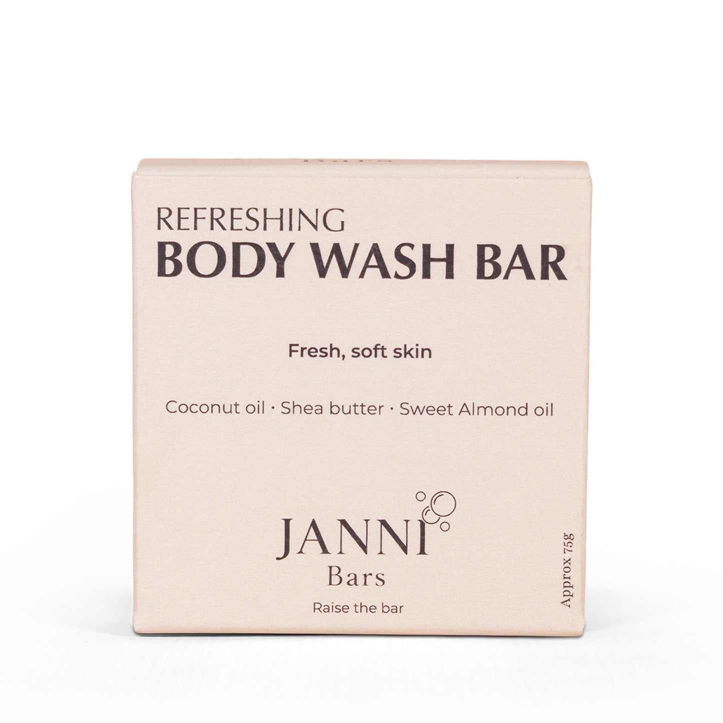 Janni Bars Soap Refreshing Body Wash Bar - Coconut, 75g - Janni Bars