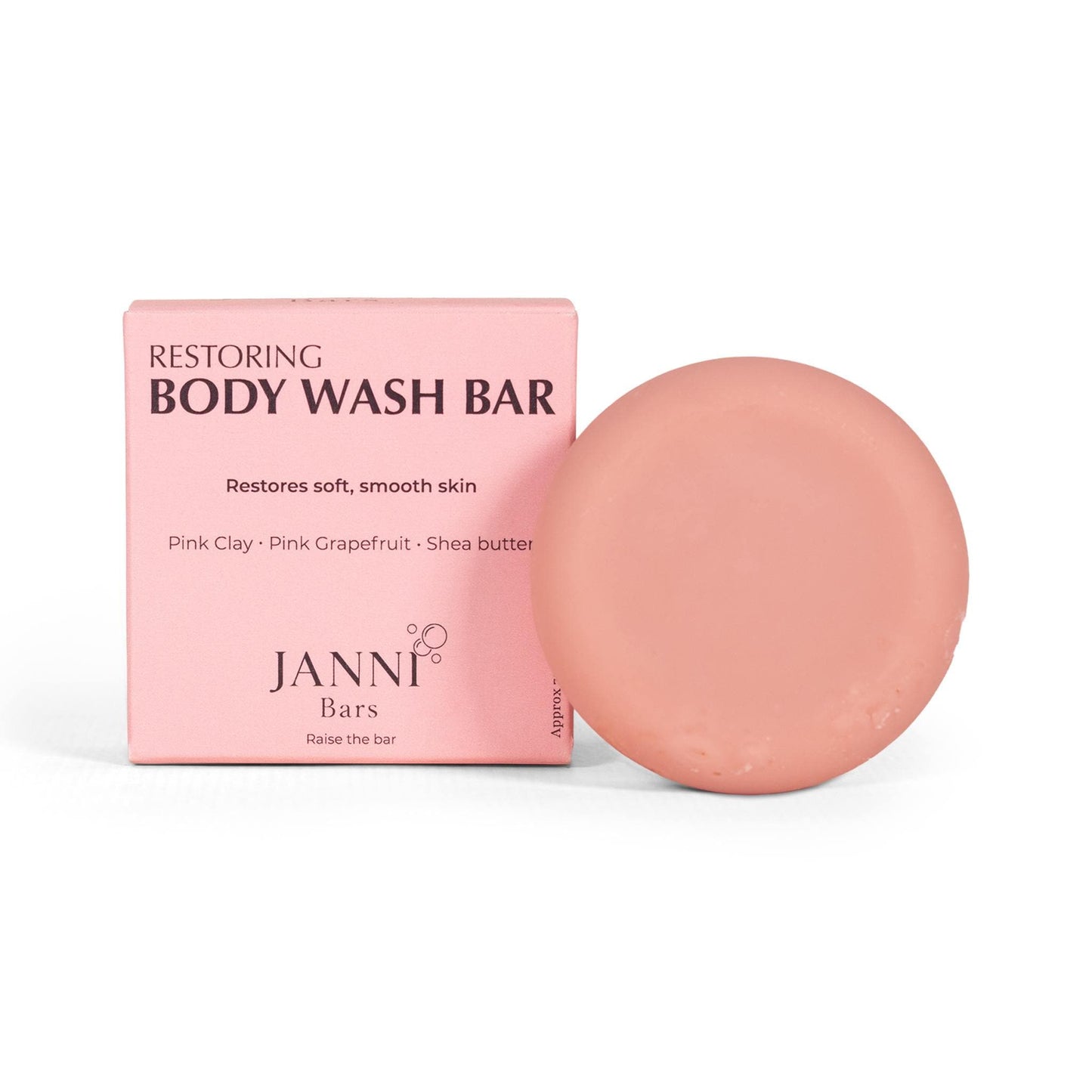 Janni Bars Soap Restoring Body Wash Bar - Pink Clay & Pink Grapefruit, 75g - Janni Bars