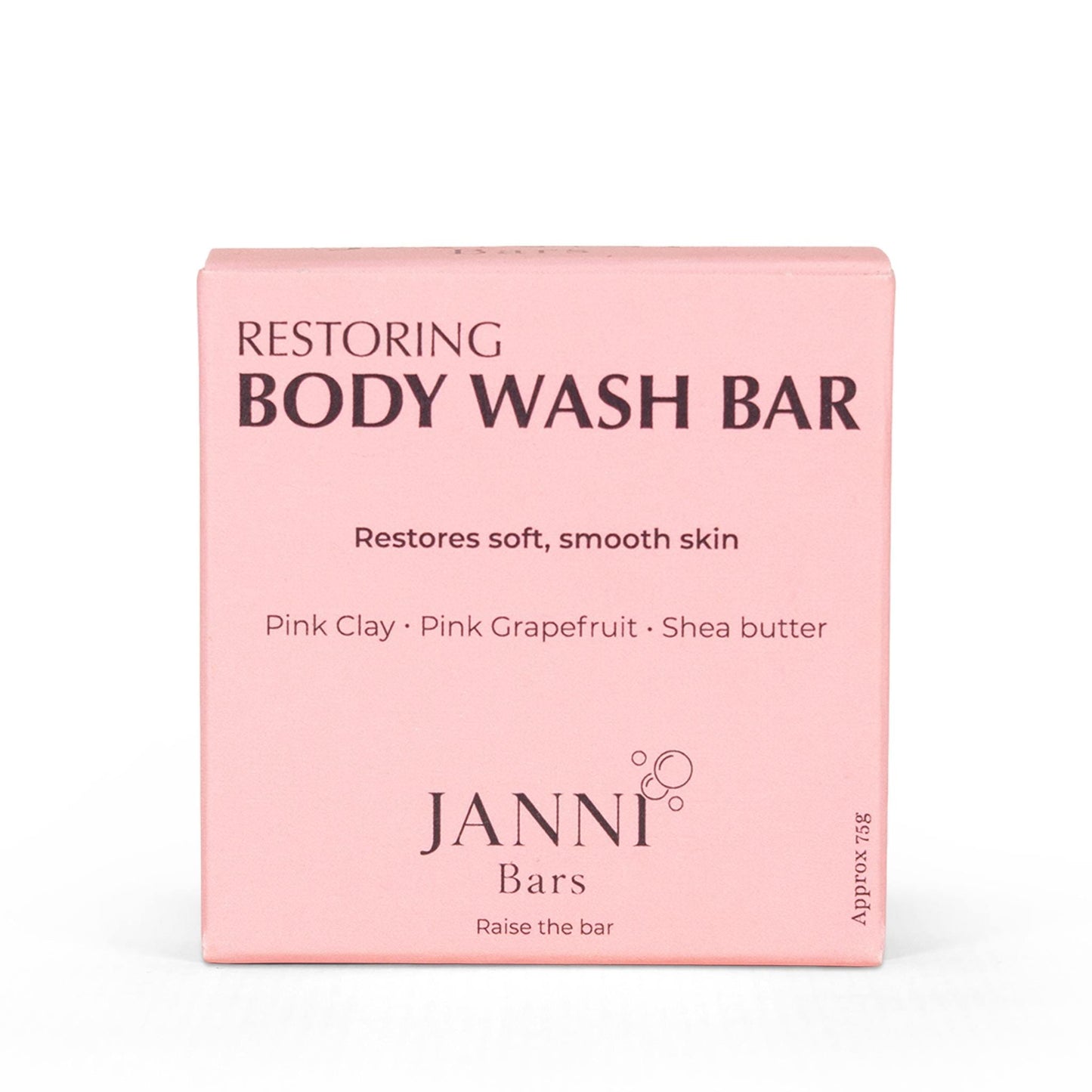 Janni Bars Soap Restoring Body Wash Bar - Pink Clay & Pink Grapefruit, 75g - Janni Bars