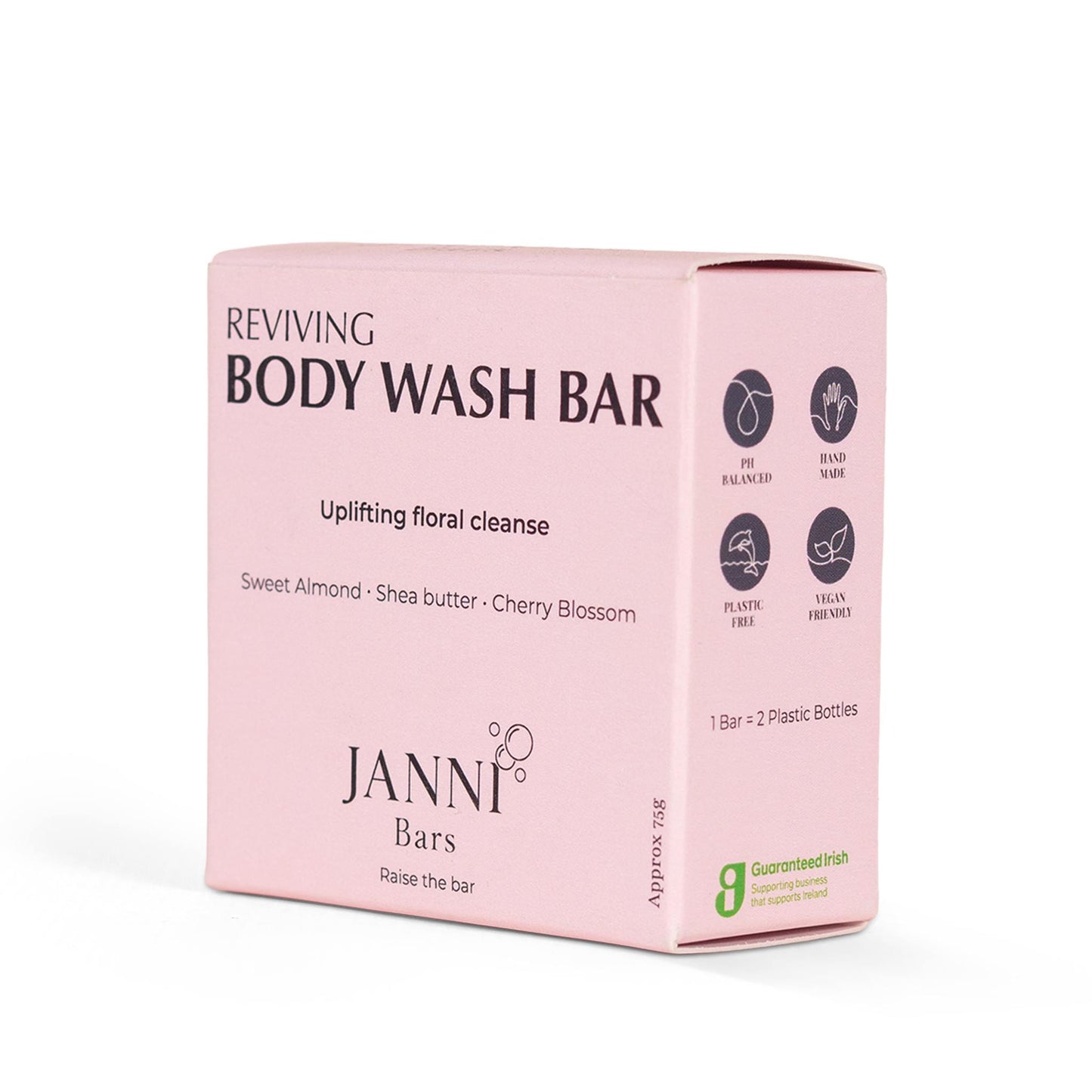 Janni Bars Soap Reviving Body Wash Bar - Cherry Blossom, 75g - Janni Bars