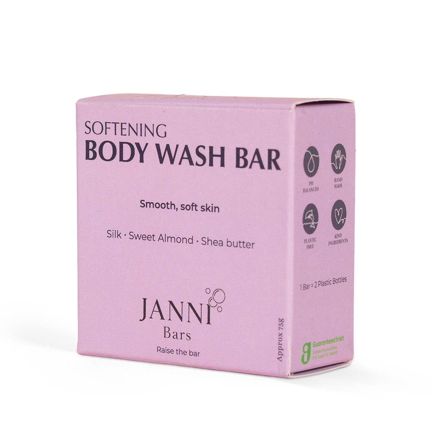 Janni Bars Soap Softening Body Wash Bar - Silk, Lavender & Lemon, 75g - Janni Bars