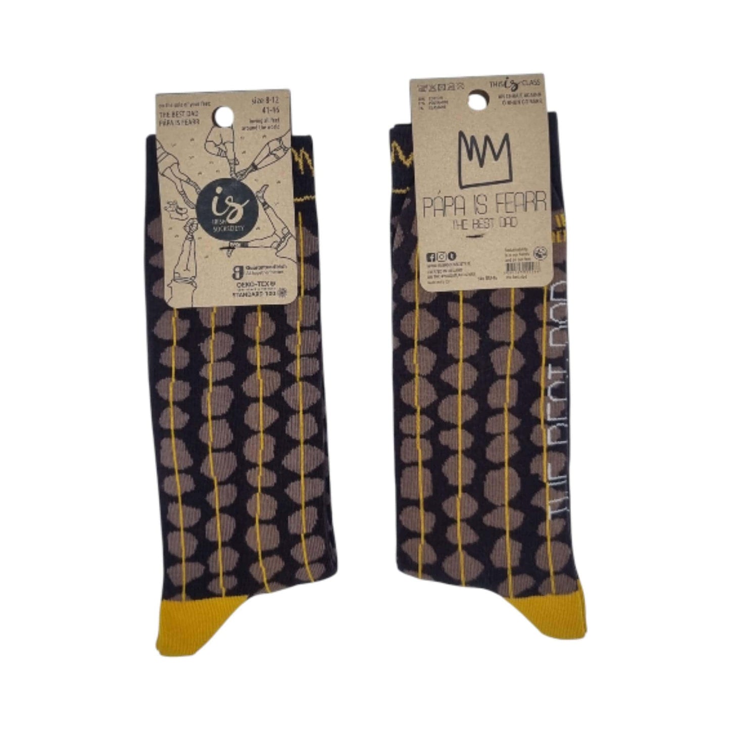 Irish Socksciety Socks UK 8-12 EU 41-46 The Best Dad Socks - Pápa is Fearr - Father's Socks - Irish Socksciety