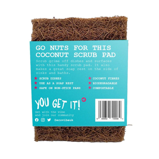 EcoVibe Sponges & Scouring Pads Durable Coconut Fibre Scrub Pad - EcoVibe