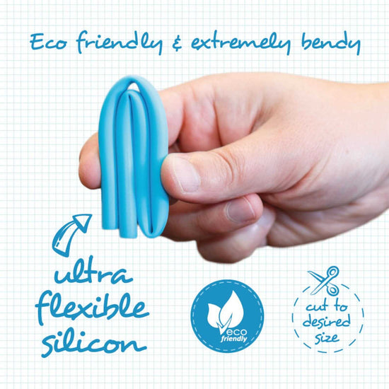 Echo Three Straws Silicone Flexi Straws | Eco Friendly Drinking Straws Set of 4 | Cut To Size Reusable Straws