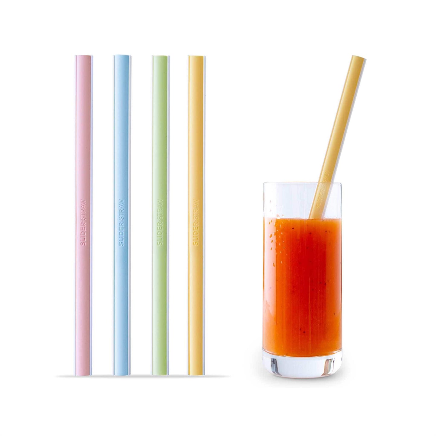 Faerly Straws SliderStraw - The Smart Reusable Drinking Straw - 4 Pack