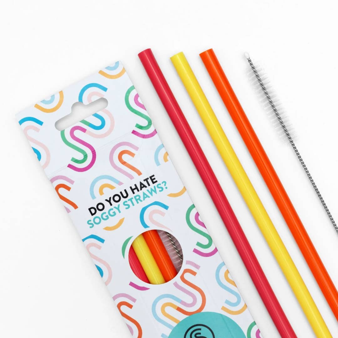 The Silicone Straw Co Straws The Silicone Straw Co Reusable Silicone Straws - Soft and Flexible