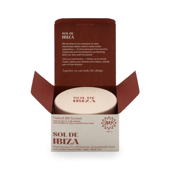 Sol de Ibiza Sun Protection Sol de Ibiza – Naked BB Screen SPF50 PA+++ (Nude Colour) – Mineral SPF, Plastic-Free Packaging – 50ml
