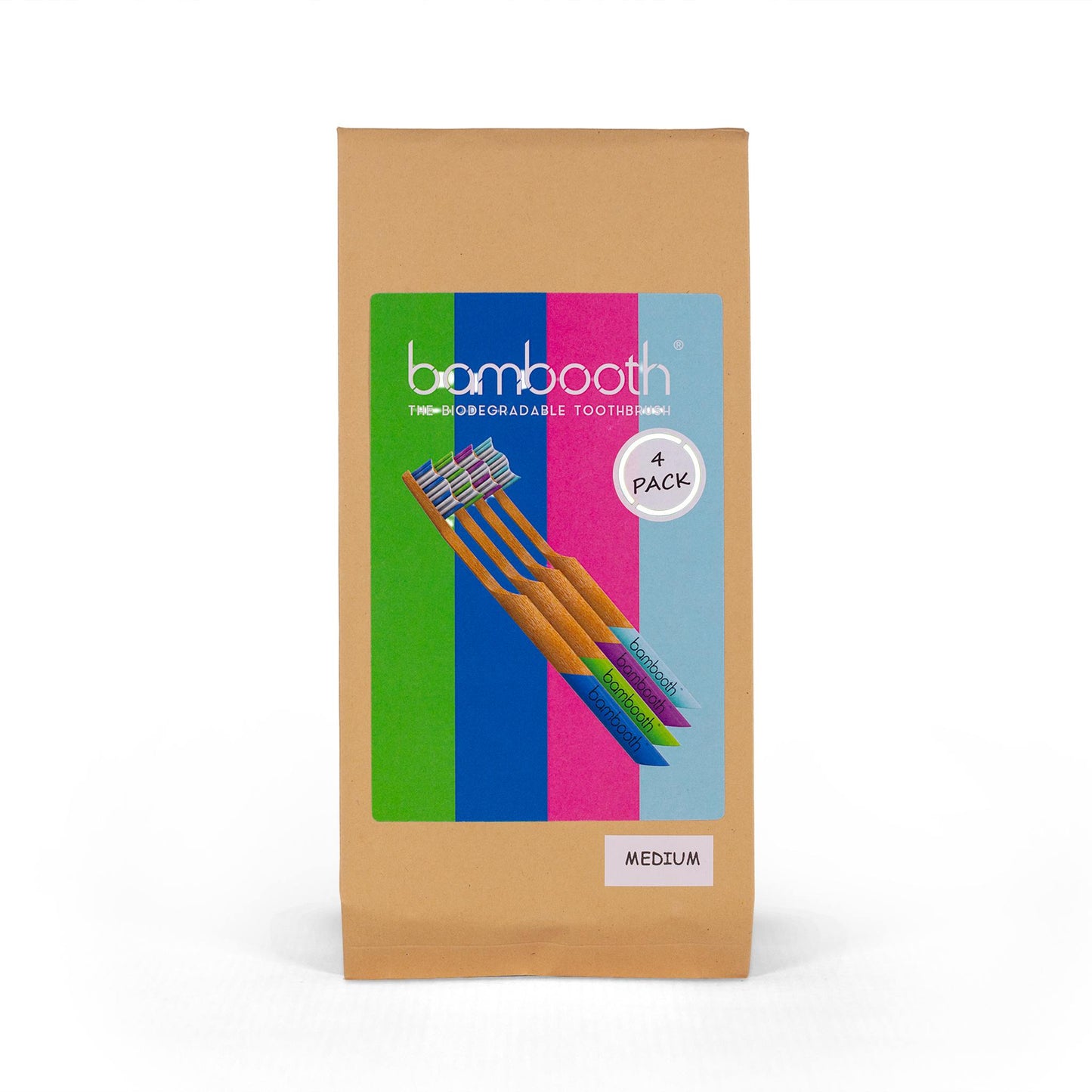 Bambooth Toothbrush Bamboo Toothbrush Adult Medium - Multipack