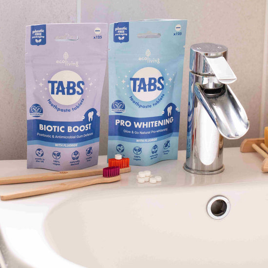 EcoLiving Toothpaste Biotic Boost Toothpaste Tablets - Peppermint - Fluoride or Fluoride-Free - 125 Tabs