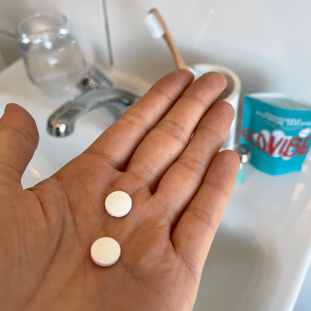 Peppermint Toothpaste Tablets Pack of 125 with Flouride Ecovibe