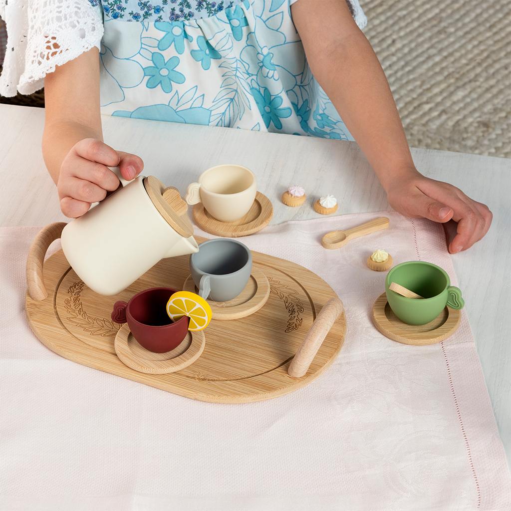 Rex Toys Wooden Toy Tea Set with Tray - Rex London