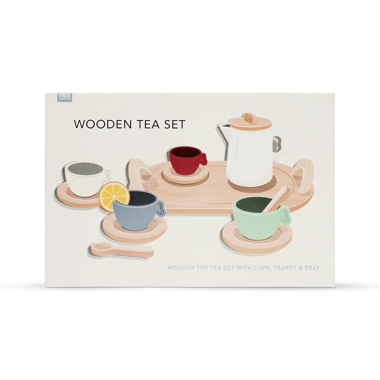 Rex Toys Wooden Toy Tea Set with Tray - Rex London