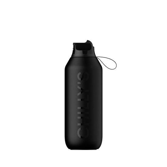 Chilly's Water Bottles 500ML Chilly's Series 2 Insulated Flip Sports Bottle - Abyss Black
