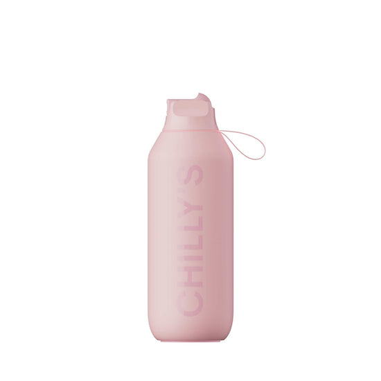 Chilly's Water Bottles 500ml Chilly's Series 2 Insulated Flip Sports Bottle - Blush Pink