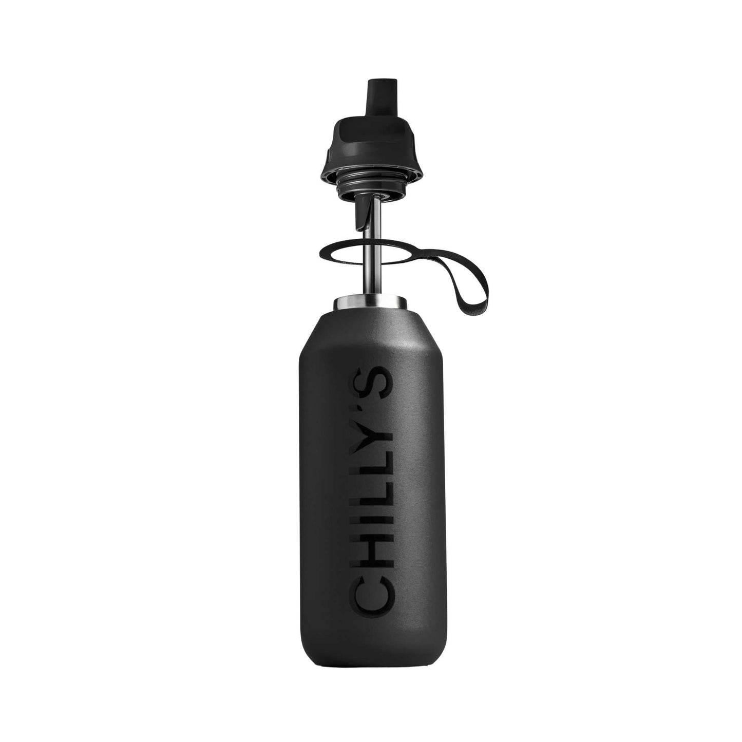 Chilly's Water Bottles Chilly's Series 2 Flip Accessory Bundle with Sports Lid + Straw - Abyss Black